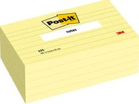 Post-It Notes, 100 vel, ft 76 x 127 mm, geel, gelijnd, pak van 12 blokken