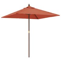 vidaXL Parasol met houten paal 198x198x231 cm terracottakleurig