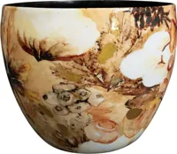 TS Collection bloempot cotton metaal 21x16cm cream