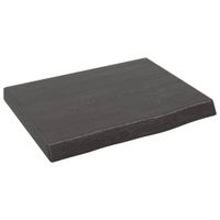 Wandschap 40x30x4 cm behandeld massief eikenhout donkergrijs