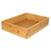 Kast/lade/make-up sorteer organizer bamboe hout bakje 32 x 24 x 7 cm - thumbnail