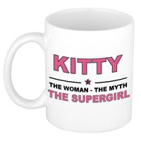 Kitty cadeau mok - Woman Myth Supergirl - naam koffiemok - 300 ml - collega - moederdag