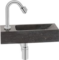 Saqu Nature Collection fonteinset met chromen kraan links natuursteen Saqu Nature Collection fonteinset met chromen kraan links natuursteen