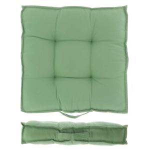 Unique Living Vloerkussen - 2x - groen - katoen - 43 x 43 x 7 cm - vierkant - Matras/Zitkussen