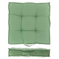 Unique Living Vloerkussen - 2x - groen - katoen - 43 x 43 x 7 cm - vierkant - Matras/Zitkussen