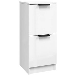 The Living Store Dressoir - Minimalistische Charme - Bijzetkast - 30x30x70 cm - Hoogglans Wit