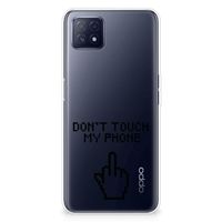 OPPO A53 5G | OPPO A73 5G Silicone-hoesje Finger Don't Touch My Phone - thumbnail