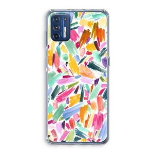 Watercolor Brushstrokes: Motorola Moto G9 Plus Transparant Hoesje
