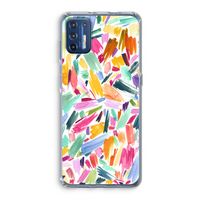 Watercolor Brushstrokes: Motorola Moto G9 Plus Transparant Hoesje