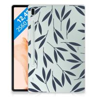 Samsung Galaxy Tab S7FE | Siliconen hoesje | Leaves Blue