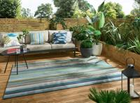 Harlequin - Spectro Stripes-Emerald/Marine/Rust outdoor 442108 - 250x350 cm Vloerkleed
