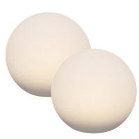 Solar bol lamp - 2x - kunststof - D25 cm - warm wit - tuinverlichting