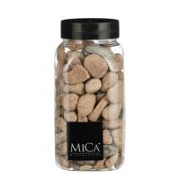 Mica Decorations decoratie stenen - 650ml - groot - roestbruin mix - hobby steentjes
