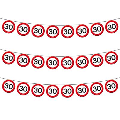 Slinger 30 jaar - 3x - verkeersborden - 12 meter - vlaggenlijn - leeftijd versiering