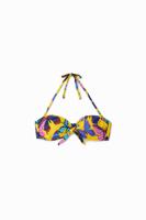 Geknoopte bikinitop met vlinders - YELLOW - XS