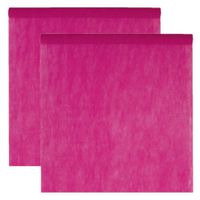 Feest tafelkleed op rol - 2x - fuchsia roze - 120 cm x 10 m - non woven polyester