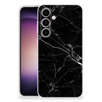 Samsung Galaxy S24 | TPU | Siliconen hoesje | Marmer Zwart - Origineel Cadeau Vader