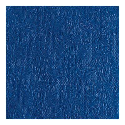 Servetten - 15x st - blauw - barok - 33 x 33 cm - 3-laags - papier - lunchservetten