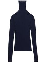 AMI Paris pull nervuré à col roulé - Bleu