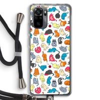 Kleurrijke katten: Xiaomi Redmi Note 10 Pro Transparant Hoesje met koord