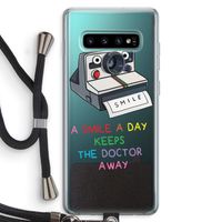 Smile: Samsung Galaxy S10 Plus Transparant Hoesje met koord