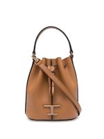 Tod's sac seau en cuir à breloque logo - Marron