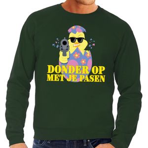 Fout Pasen sweater groen donder op met je Pasen voor heren 2XL  -