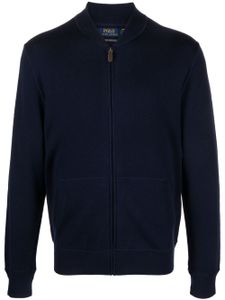 Polo Ralph Lauren pull en laine feutrée à fermeture zippée - Bleu