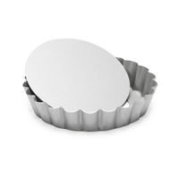 Ronde mini taart/quiche bakvorm zilver 10 cm