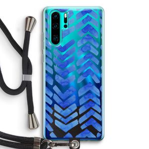 Blauwe pijlen: Huawei P30 Pro Transparant Hoesje met koord