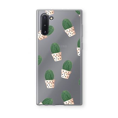 Cactusprint roze: Samsung Galaxy Note 10 Transparant Hoesje