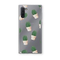 Cactusprint roze: Samsung Galaxy Note 10 Transparant Hoesje