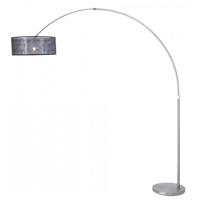 Steinhauer BooglampStresa RVS met zwart sizoflor kap - 9681ST