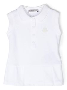 Moncler Enfant robe-polo à design sans manches - Blanc