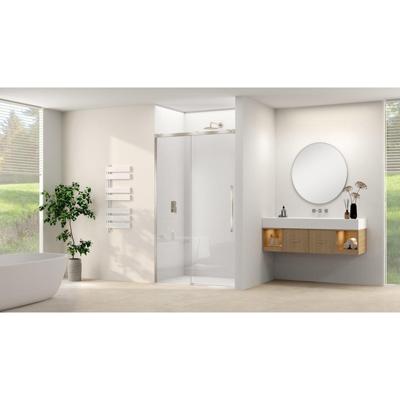Van Rijn Products ST09 Schuifdeur vast deel - 117.5x200cm - helder glas - soft-close - incl. RVS Geborsteld ST09300120HEBN