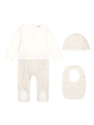 Dolce & Gabbana Kids ensemble à logo jacquard - Tons neutres