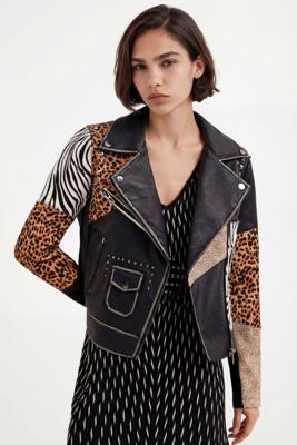 Bikerjack met dierenprint - BLACK - S Bikerjack met dierenprint - BLACK - S