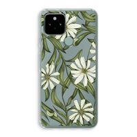 Wit bloemenpatroon: Google Pixel 5 Transparant Hoesje
