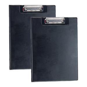 Clipboard/klembord/memobord voor documenten - 2x - zwart - A4 formaat - kunststof