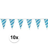 10x Oktoberfest decoratie vlaggenlijnen 10 meter - thumbnail