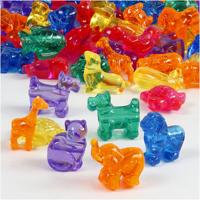 Creativ Company Figuurkralen, afm 25 mm, gatgrootte 4 mm, ca. 220 stuk, diverse kleuren, 700 ml/ 1 doosje