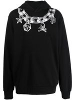 Philipp Plein hoodie à imprimé chaines - Noir