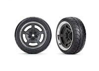 Traxxas tires & wheels, assembled, glued (black with chrome wheels, 1.9' Response tires) (front) (2) (TRX-9372) - thumbnail