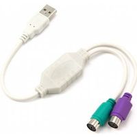 Gembird UAPS12 USB PS/2 Wit kabeladapter/verloopstukje