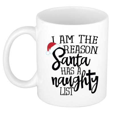 Kerst thema Koffiemok - Naughty List - 300 ml - keramiek - kerstcadeau - kerstmis