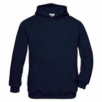 Navy blauwe katoenmix sweater met capuchon voor j - thumbnail