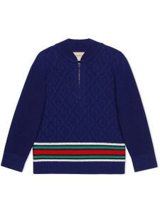 Gucci Kids pull en laine à motif G Rhombus - Bleu