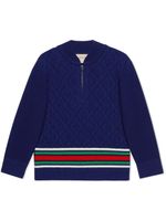 Gucci Kids pull en laine à motif G Rhombus - Bleu - thumbnail