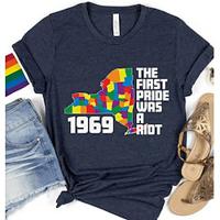 LHBT LHBTQ T-Shirt Trots overhemden Regenboog De eerste trots was een rel lesbienne Homo Voor Uniseks Volwassenen Halloween Carnaval Maskerade Heet stempelen Prideparade Trots maand Lightinthebox