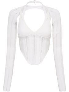 Dion Lee haut-corset à effet peau de serpent - Blanc